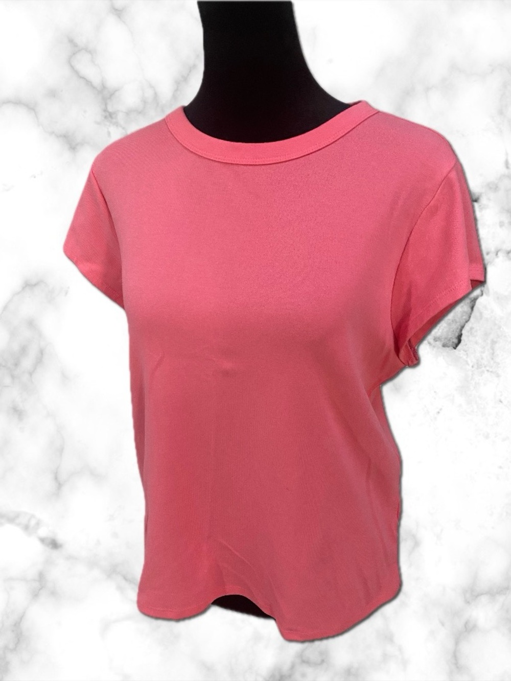 Women's Short Sleeve Crewneck Tee in Coral Pink